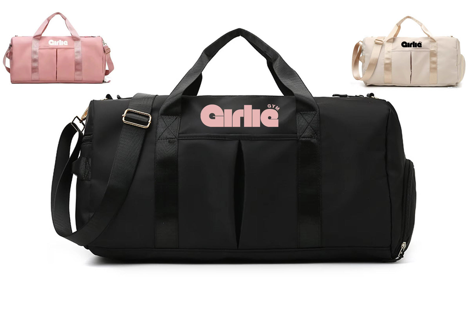 Black and Strawberry everyday gym bag
